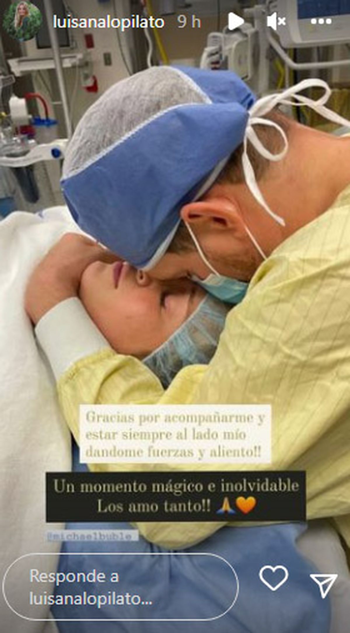 En pleno trabajo de parto Luisana Lopilto estuvo acompañada por Michael Bublé.