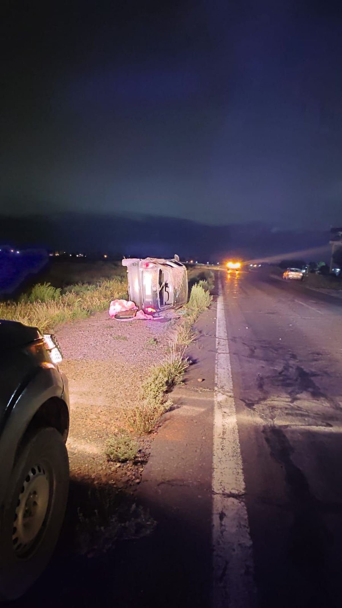 Vuelco en Maipú a las 6 de la mañana. Gentileza