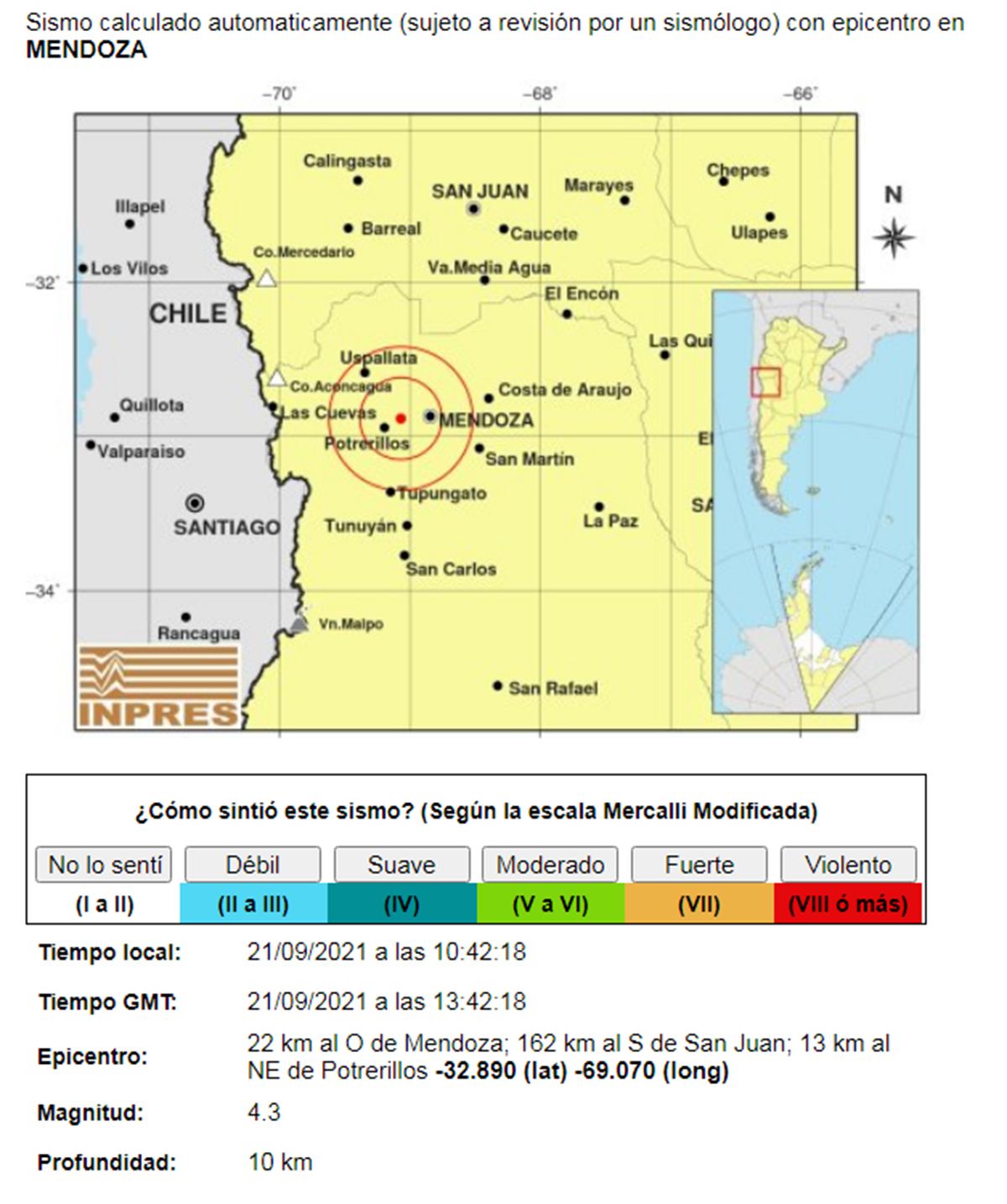 El segundo se registró apenas minutos después, en la misma zona