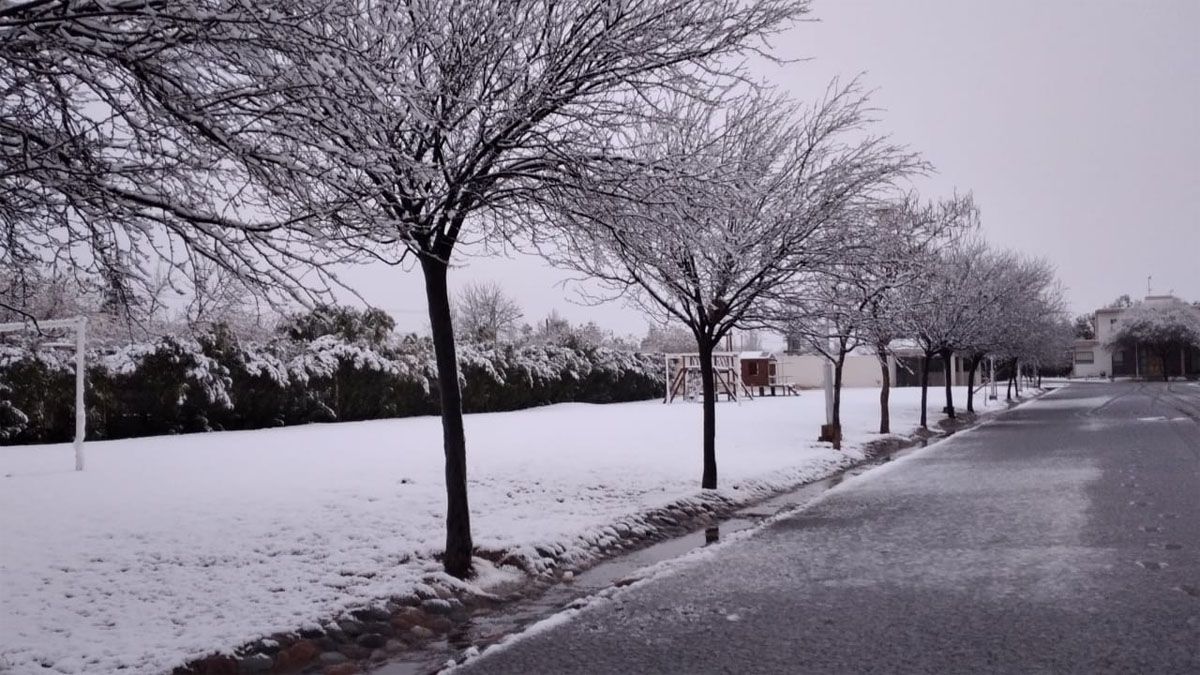 Tapados de nieve amanecieron varios sectores cercanos a la Ciudad de Mendoza.
