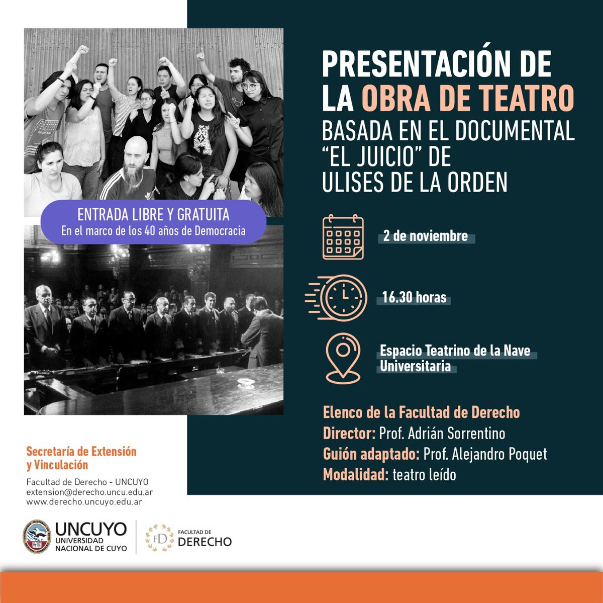 Presentación obra teatral basada en el documental El Juicio Presentación obra teatral basada en el documental El Juicio