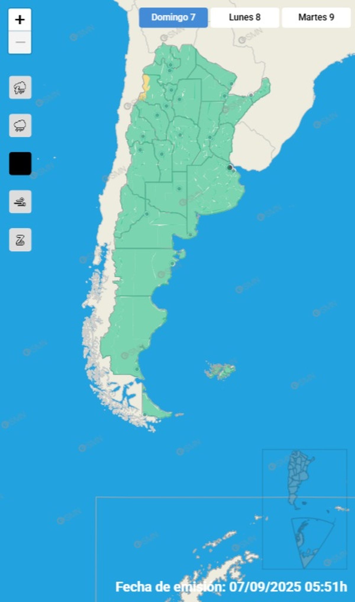 Esta es la única provincia en alerta por nevadas Esta es la única provincia en alerta por nevadas