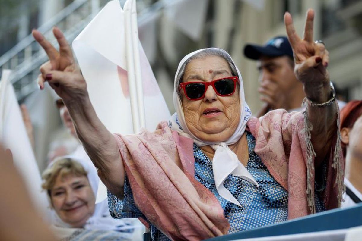  Hebe Pastor de Bonafini, presidenta de Madres de Plaza de Mayo, una entidad que nació como un faro ético y que hoy es un apéndice del cristinismo.(Foto: NA).