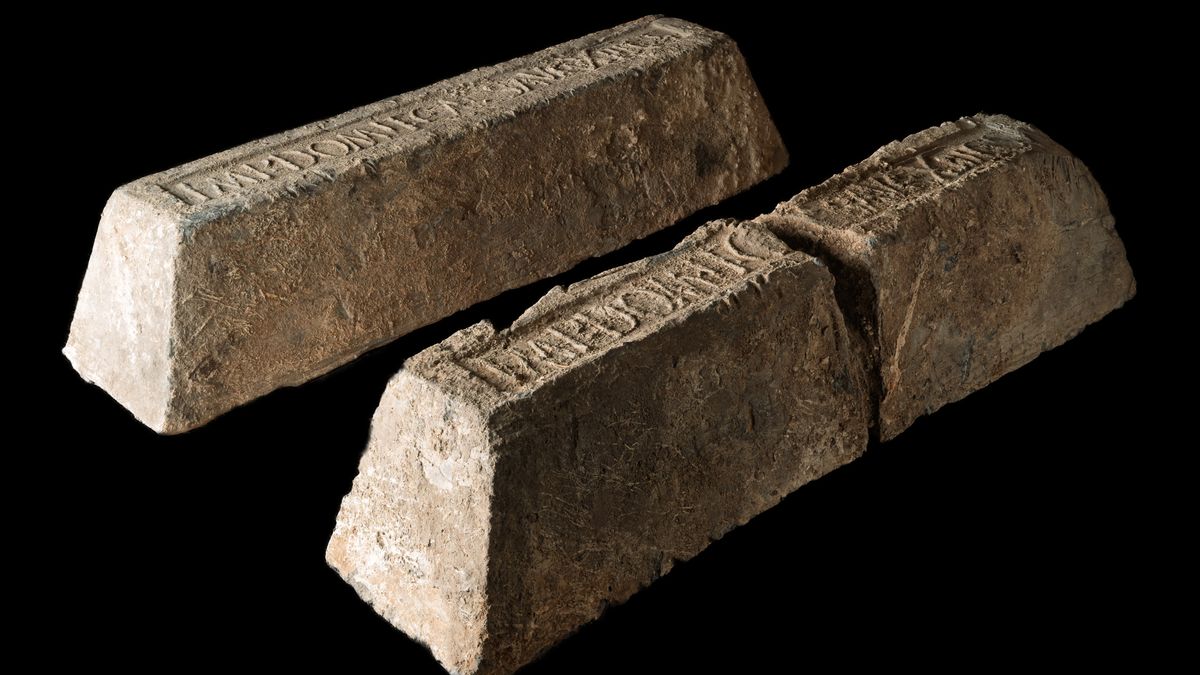 Los lingotes tienen marcas del Imperio Romano. Los lingotes tienen marcas del Imperio Romano.