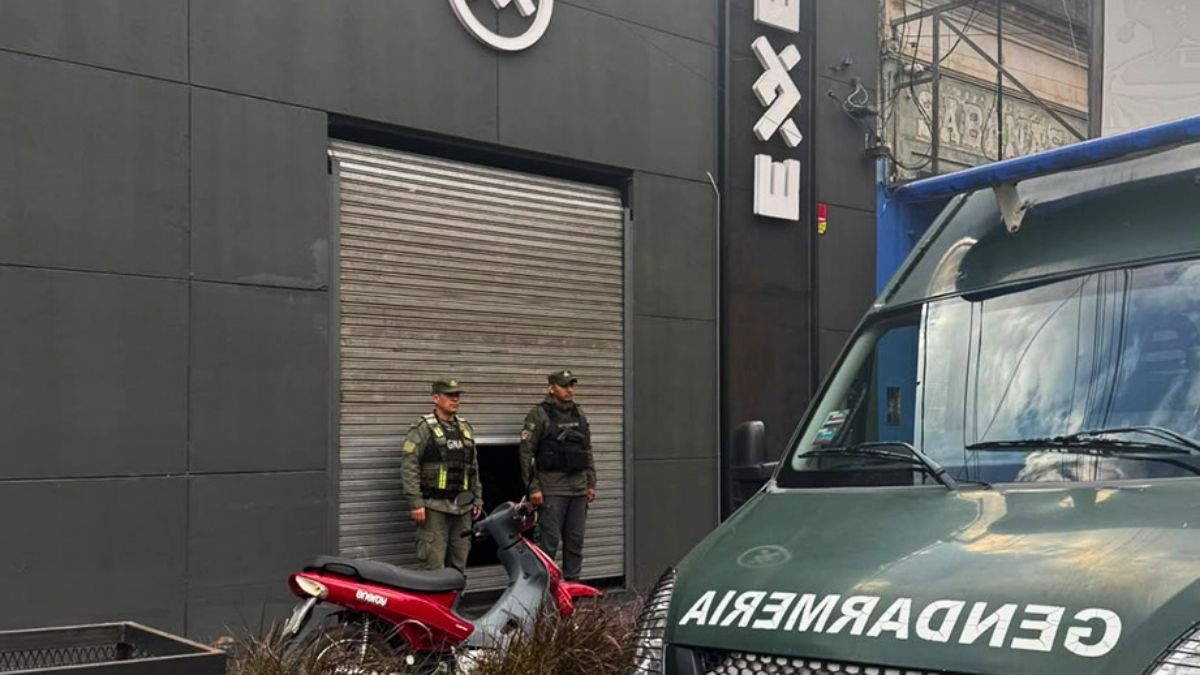 Uno de los locales de la cadena de gimnasio Exen allanados. Foto: Gendarmería Nacional