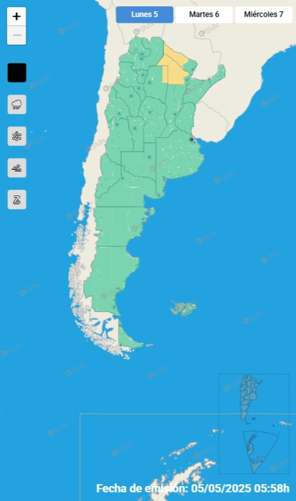 Estas tres provincias se encuentran en alerta Estas tres provincias se encuentran en alerta
