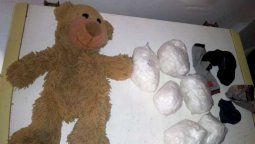 El narcopeluche secuestrado en el domicilio de Godoy Cruz.