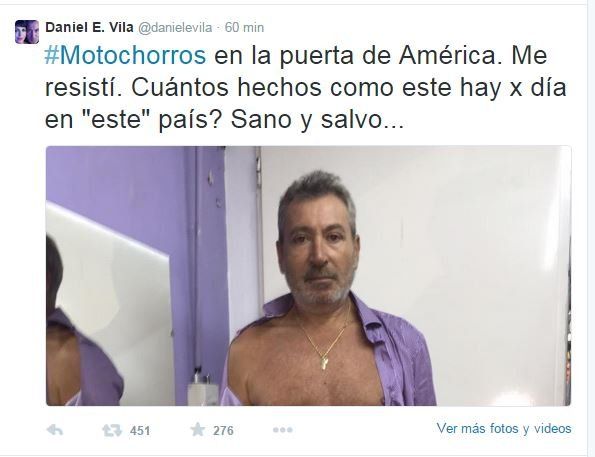 Intentaron asaltar al empresario Daniel Vila en la puerta del canal América, en Capital Federal