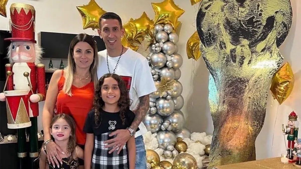 Ángel Di María está con su familia en pleno festejo de Navidad.