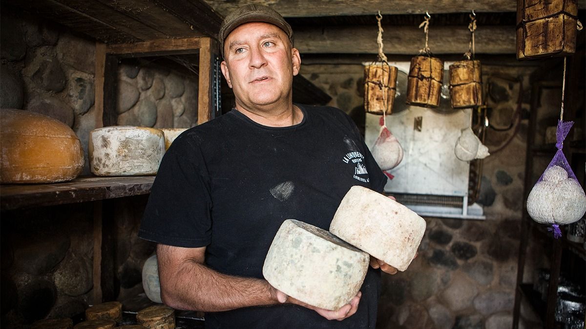 La cava de quesos de Gustavo Schiavi acondicionada en temperatura y humedad.