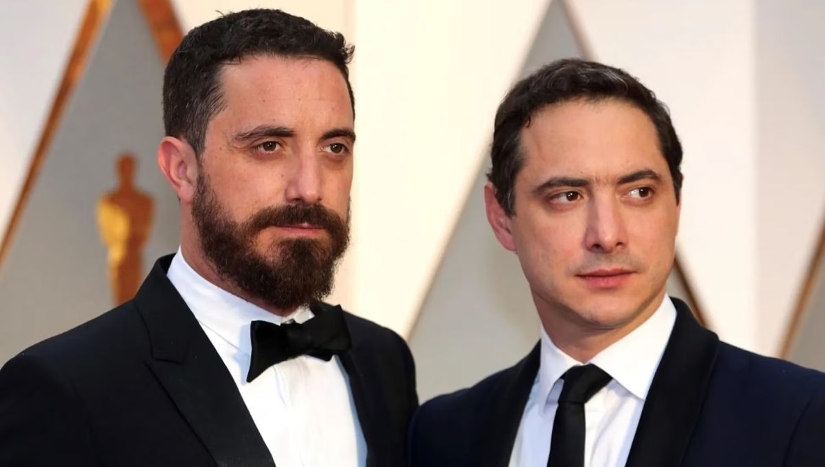 Los hermanos y cineastas chilenos Pablo y Juan de Dios Larraín. 