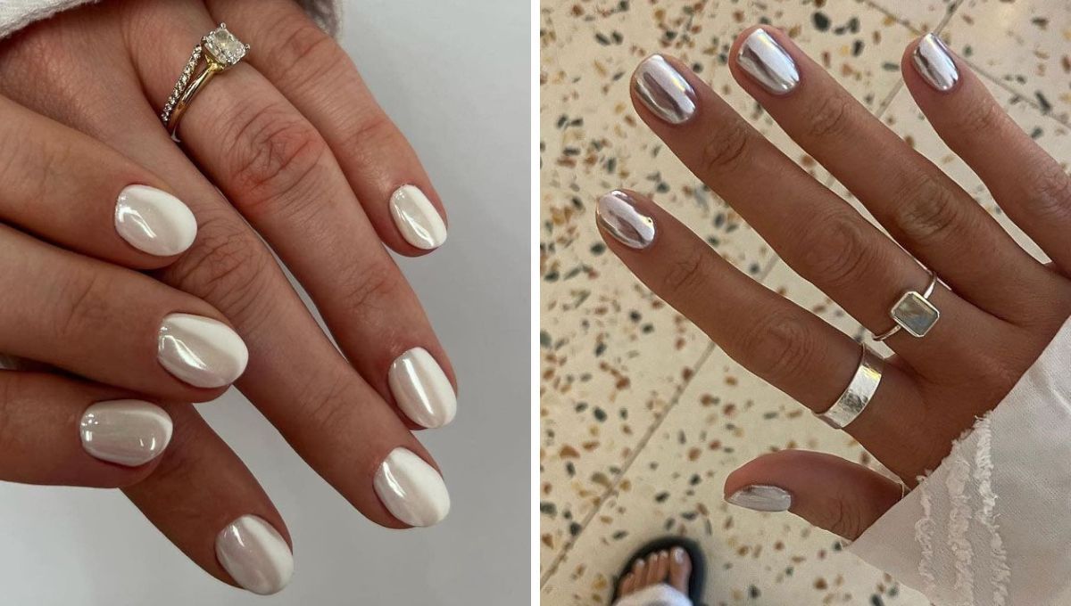 Los colores cromados quedan muy bien en las uñas cortas. 