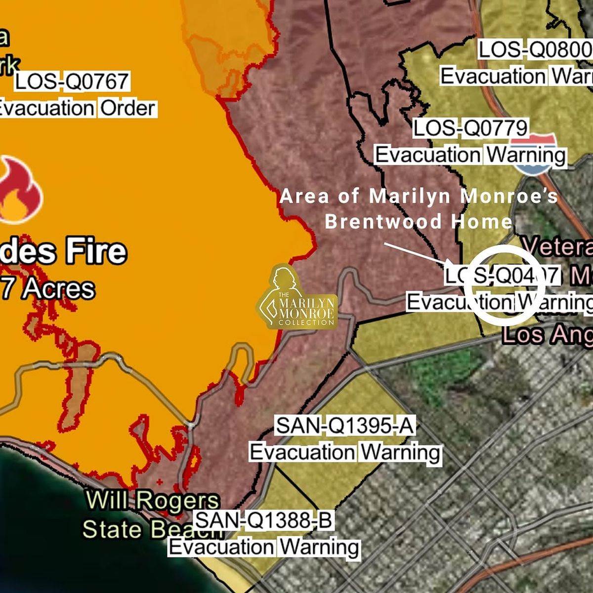 Casa de Marilyn Monroe y alrededores. Casa de Marilyn Monroe y alrededores.