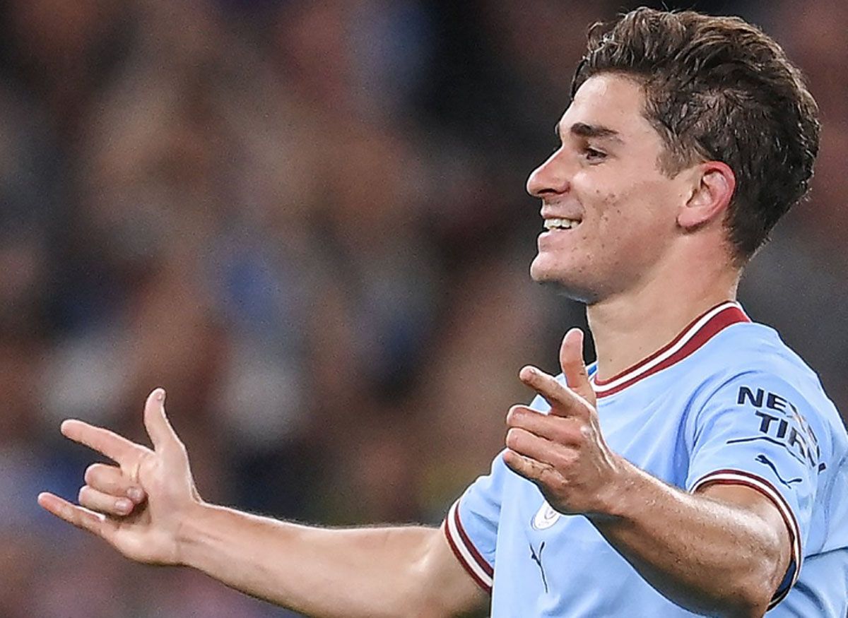Julián Álvarez había marcado para el Manchester City en la Communnity Shield y en amistosos, ahora hizo dos en la Premier League