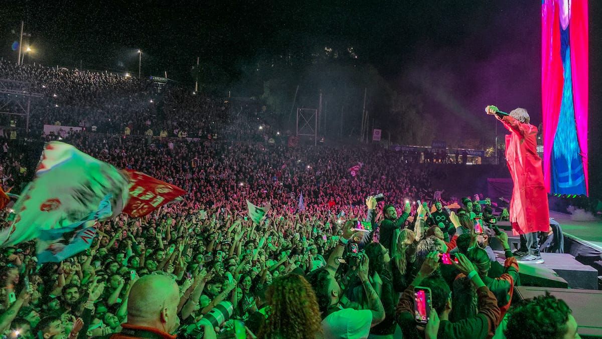El regreso a los escenarios de Los Piojos también se dio en el teatro griego el año pasado.