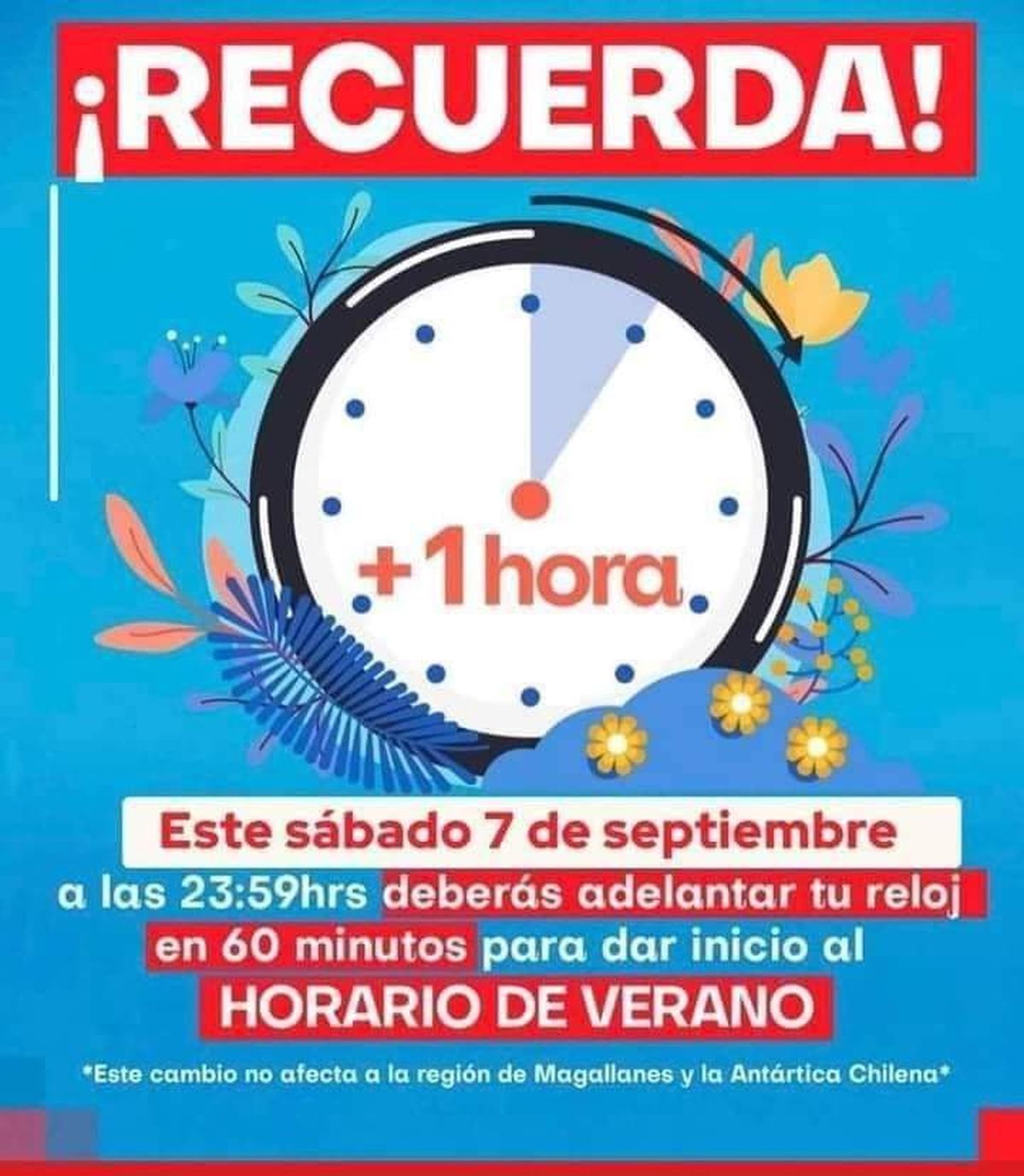 El huso horario en Chile volverá a cambiar. El huso horario en Chile volverá a cambiar.