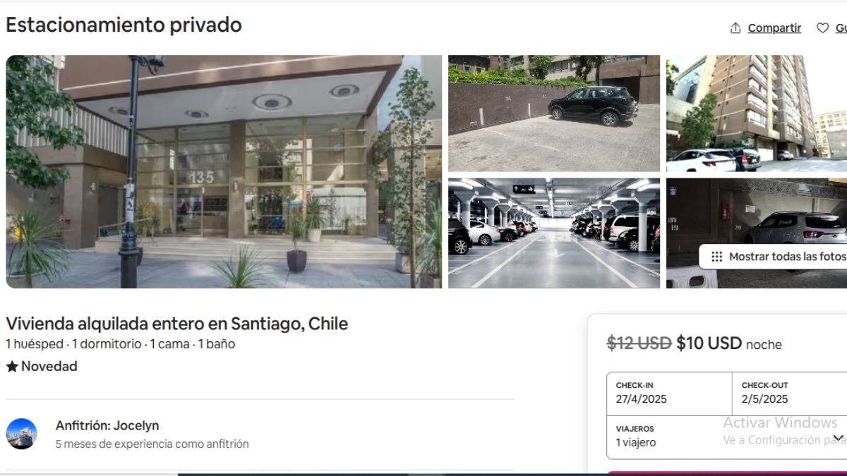El alojamiento económico en Santiago de Chile. Fuente: AirBnB. El alojamiento económico en Santiago de Chile. Fuente: AirBnB.