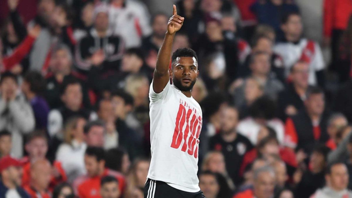 Miguel Borja marcó el gol del triunfo de River ante Boca.