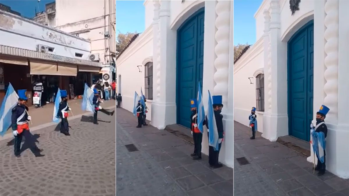 Casa de Tucumán: niños imitaron el cambio de guardia