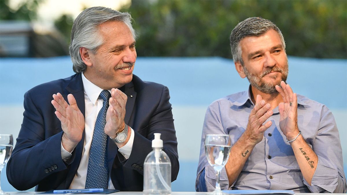 Fernández y Zabaleta durante el anuncio sobre la Tarjeta Alimentar.