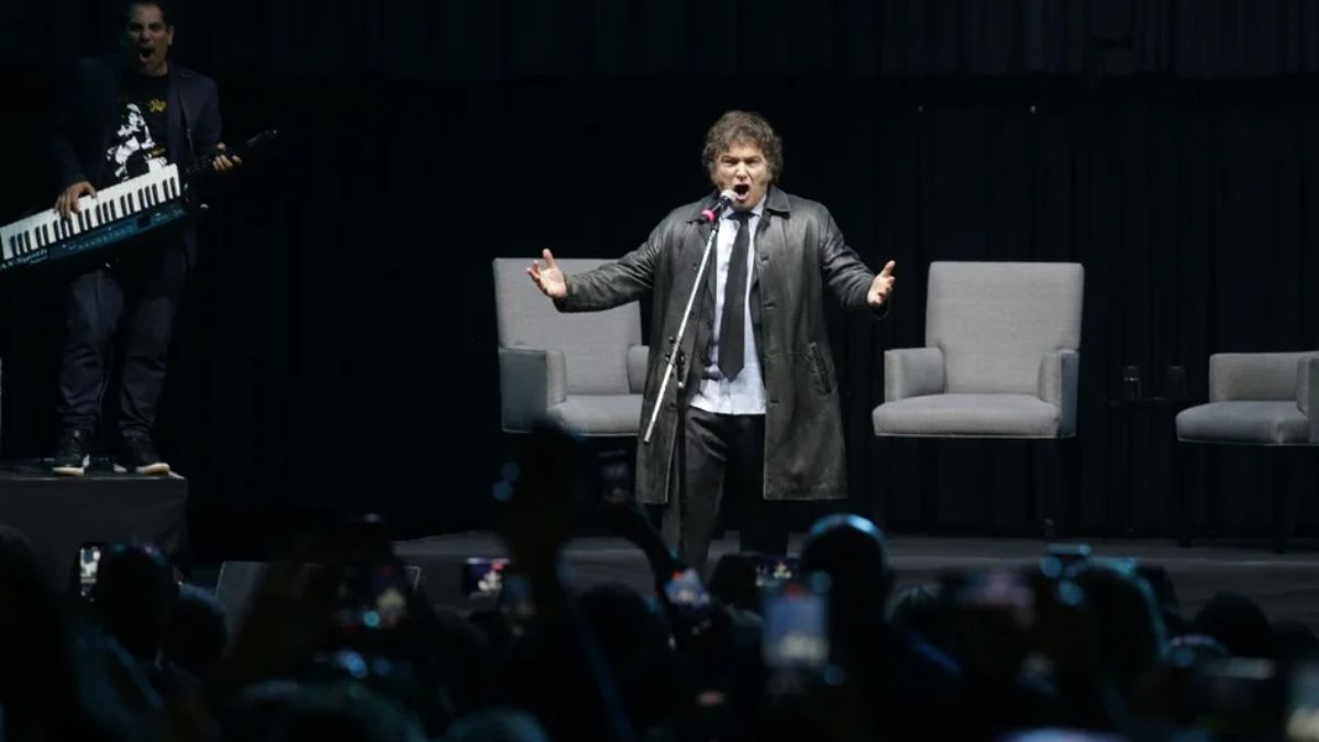 Javier Milei en el Luna Park repleto.