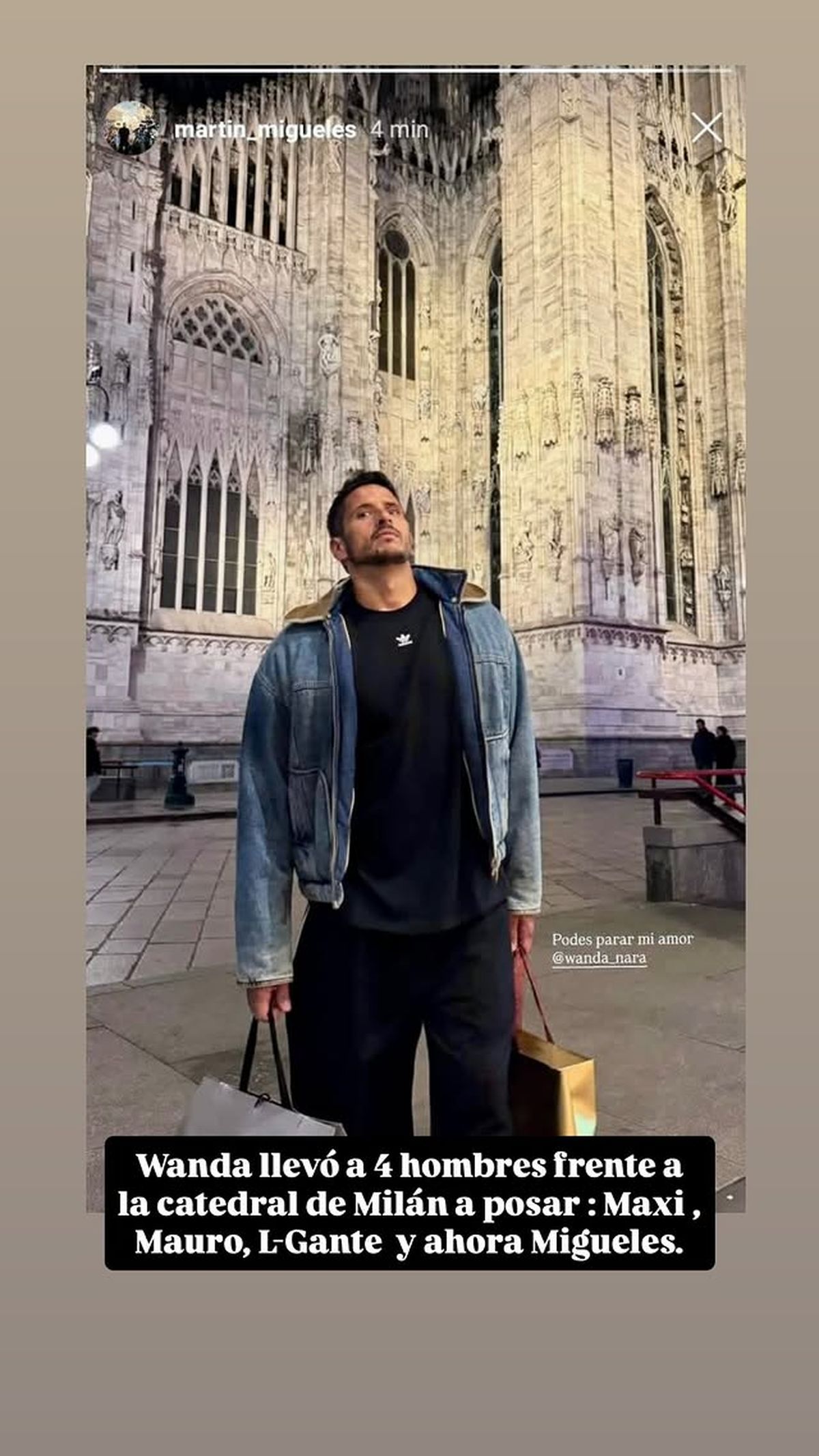 Wanda Nara y Martín Migueles en Milán. Wanda Nara y Martín Migueles en Milán.