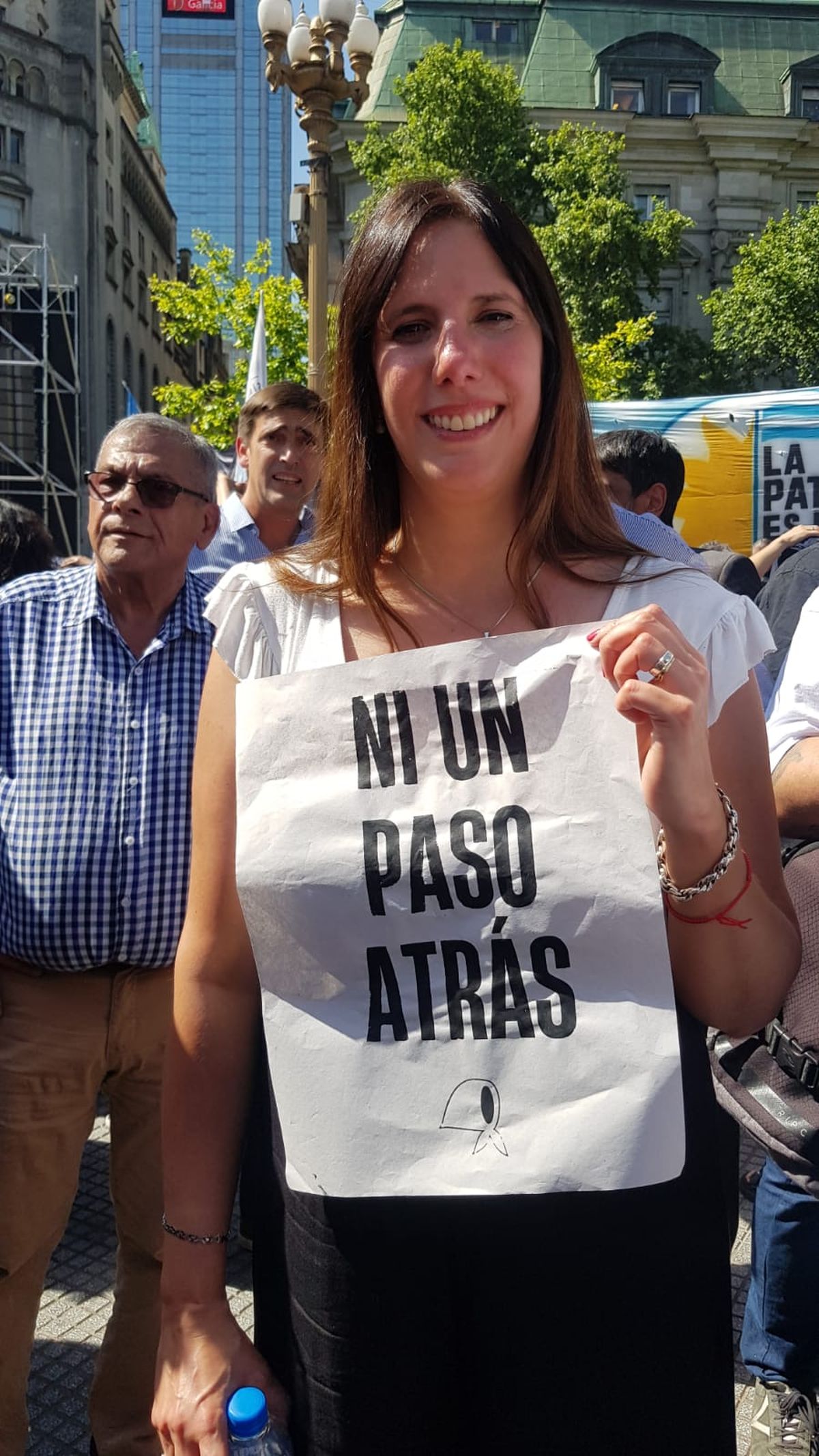 Marisa Uceda también participó de la movilización en Plaza de Mayo en homenaje a Hebe de Bonafini.