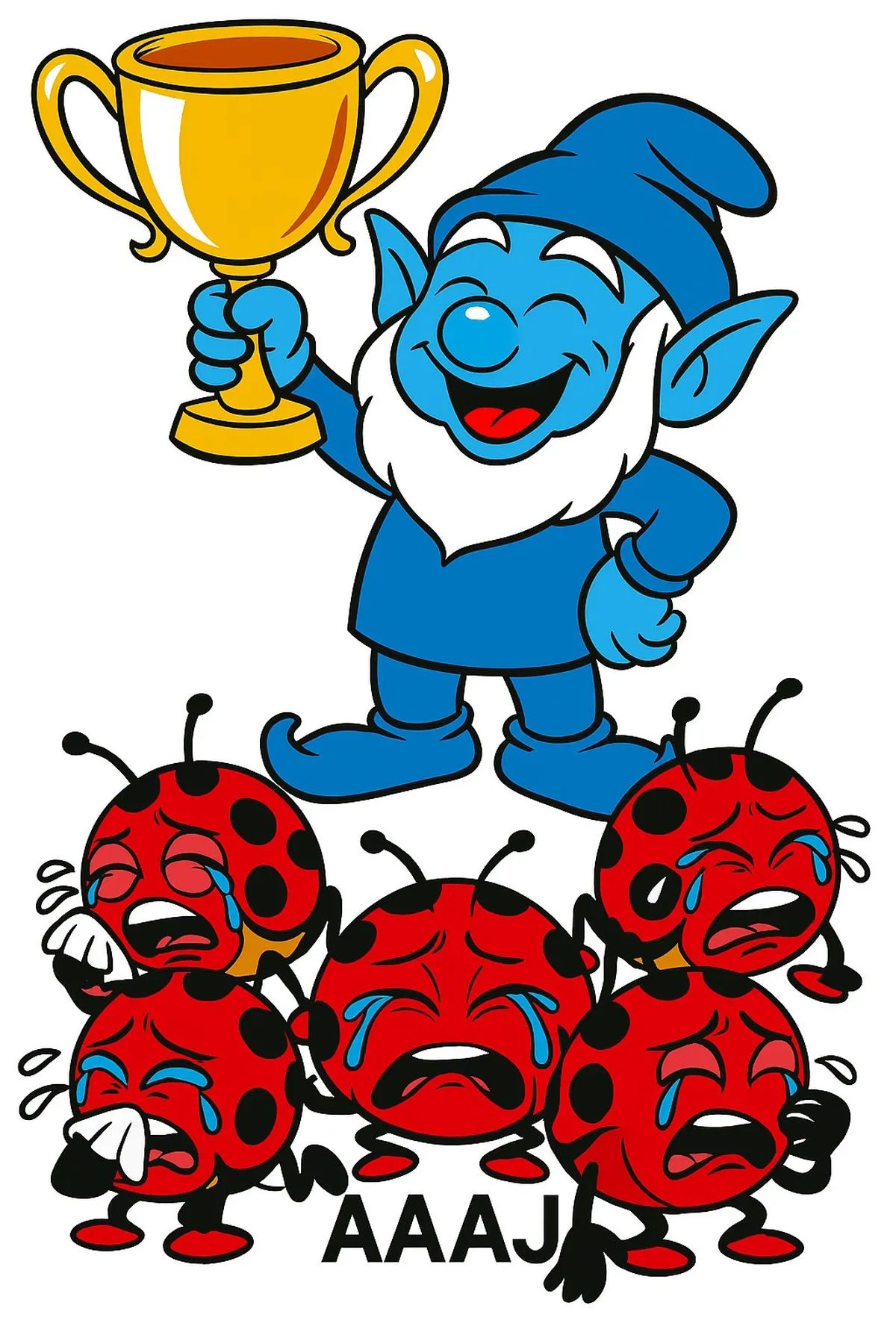 El duende de Independiente Rivadavia festejando el triunfo.