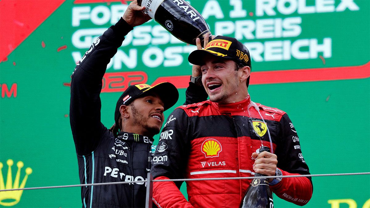 Lewis Hamilton y Charles Leclerc. Lewis Hamilton y Charles Leclerc.