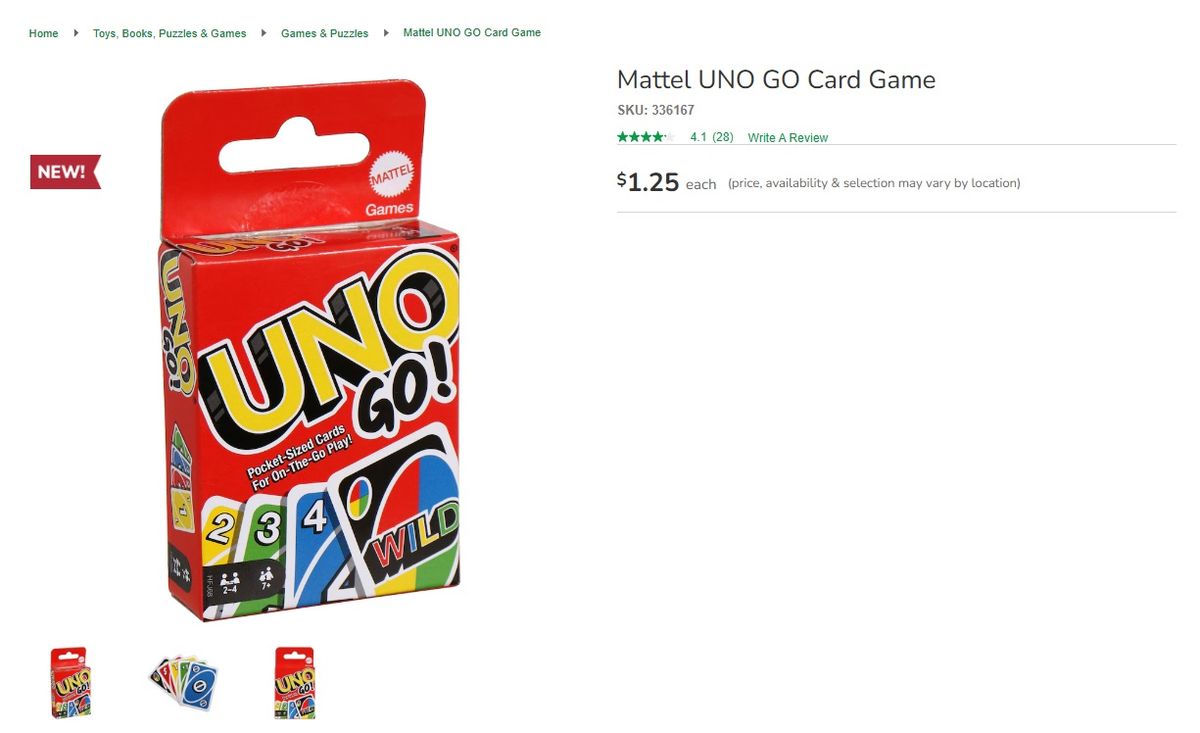 El UNO GO, cuesta US$1,25 en Dollar Tree. El UNO GO, cuesta US$1,25 en Dollar Tree.