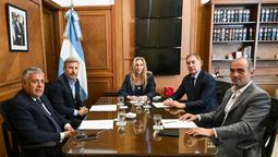 El encuentro de Alfredo Cornejo con Karina Milei, los Menem, Diego Santilli&nbsp; y Rogelio Frigerio.