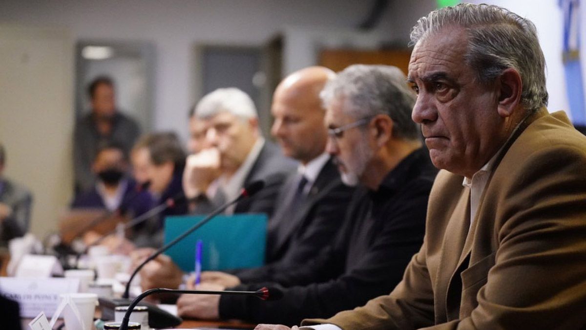 En primer plano Carlos Iannizzotto, presidente de Coninagro. Fue cuando expuso en Diputados.