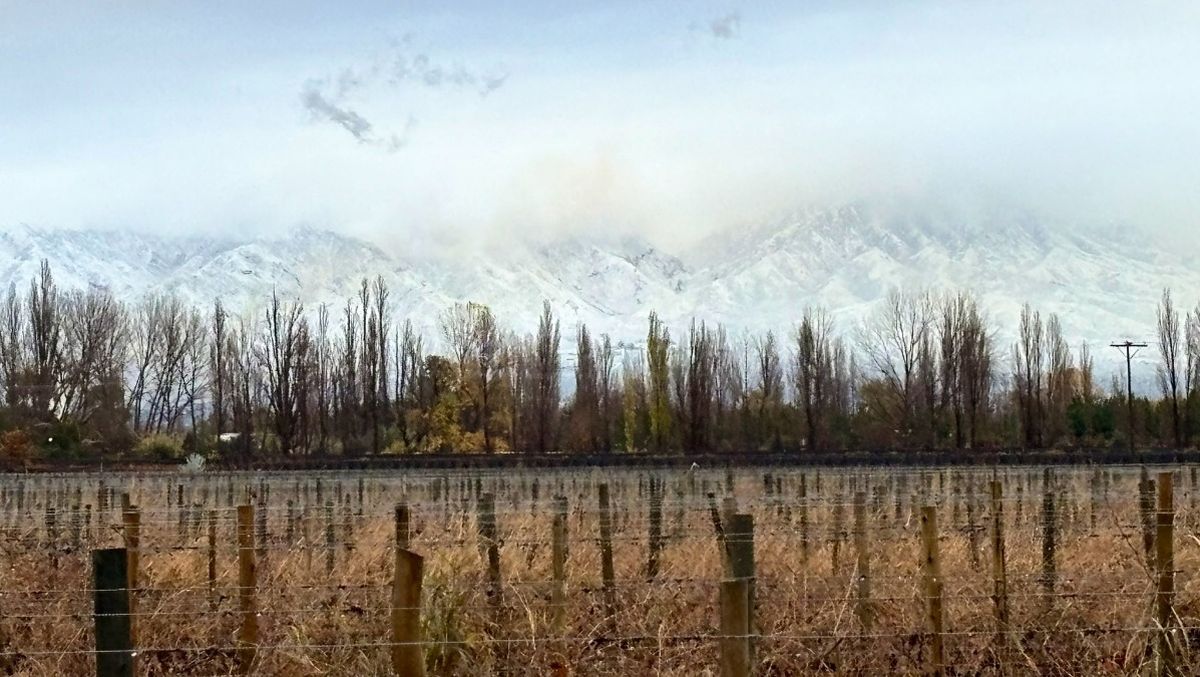Hay nieve cerca de la Ciudad de Mendoza. 