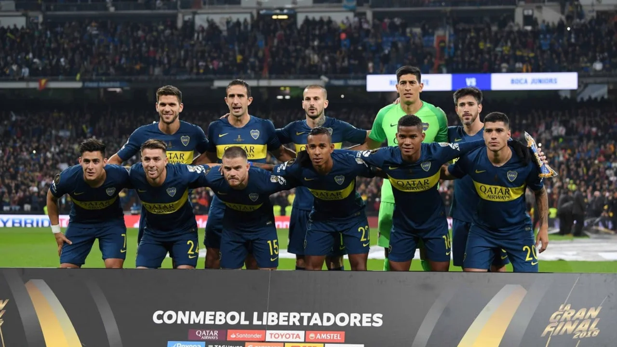 Boca minutos antes de jugar la final en Madrid.