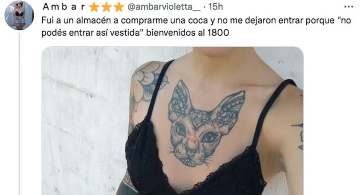 Discriminada. Le prohibieron entrar al almacén de su barrio por cómo estaba vestida.