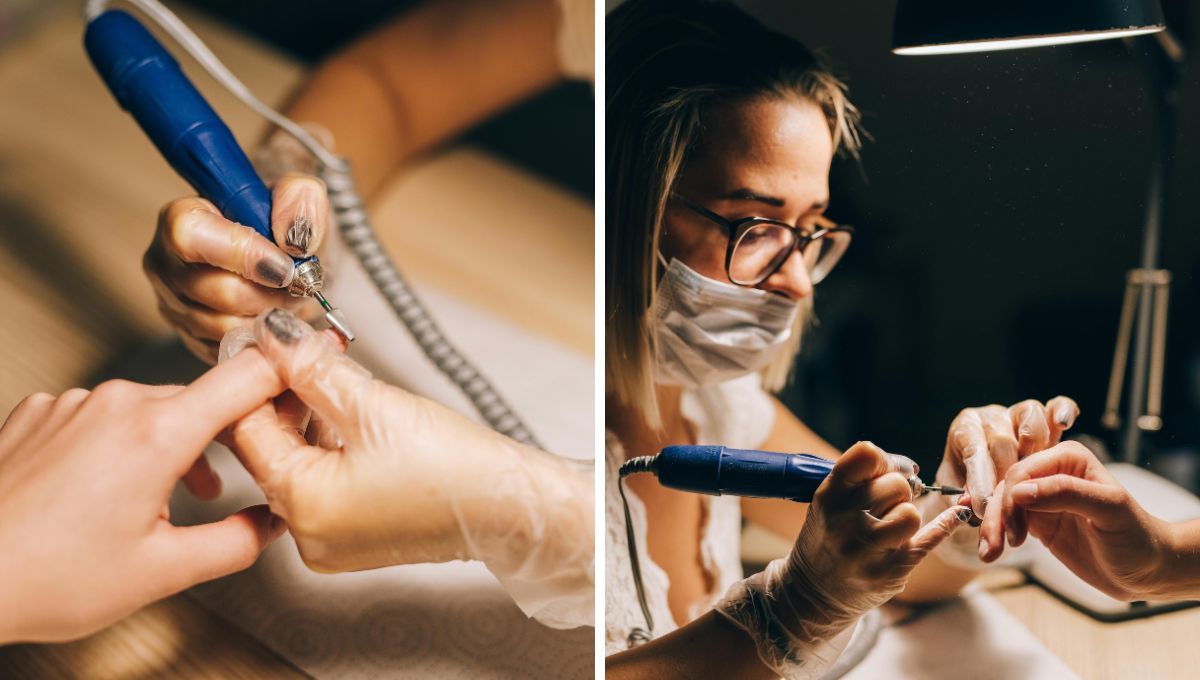 Algunas puntas sirven para retirar el esmalte viejo, y otras para darle forma a las uñas. Algunas puntas sirven para retirar el esmalte viejo, y otras para darle forma a las uñas. 