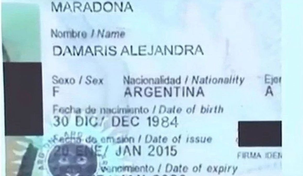 Según Damaris Alejandra Maradona, lleva el apellido porque el fallecido futbolista la reconoció 
