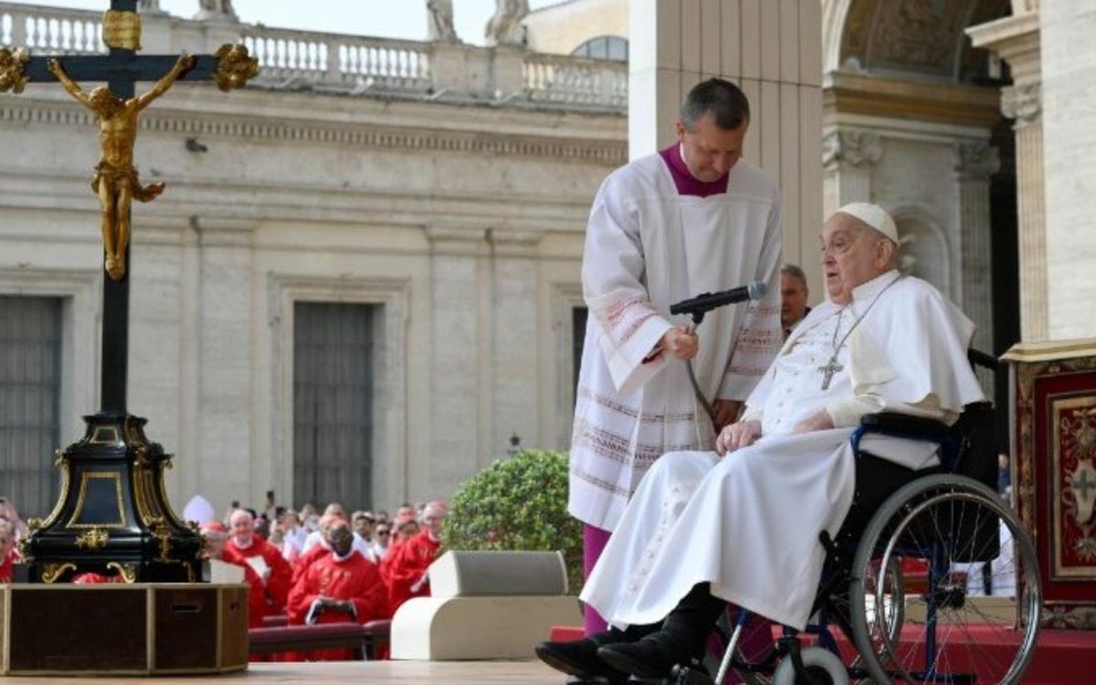 El papa Francisco durante el Domin go de Ramos (Gentileza Vaticano)