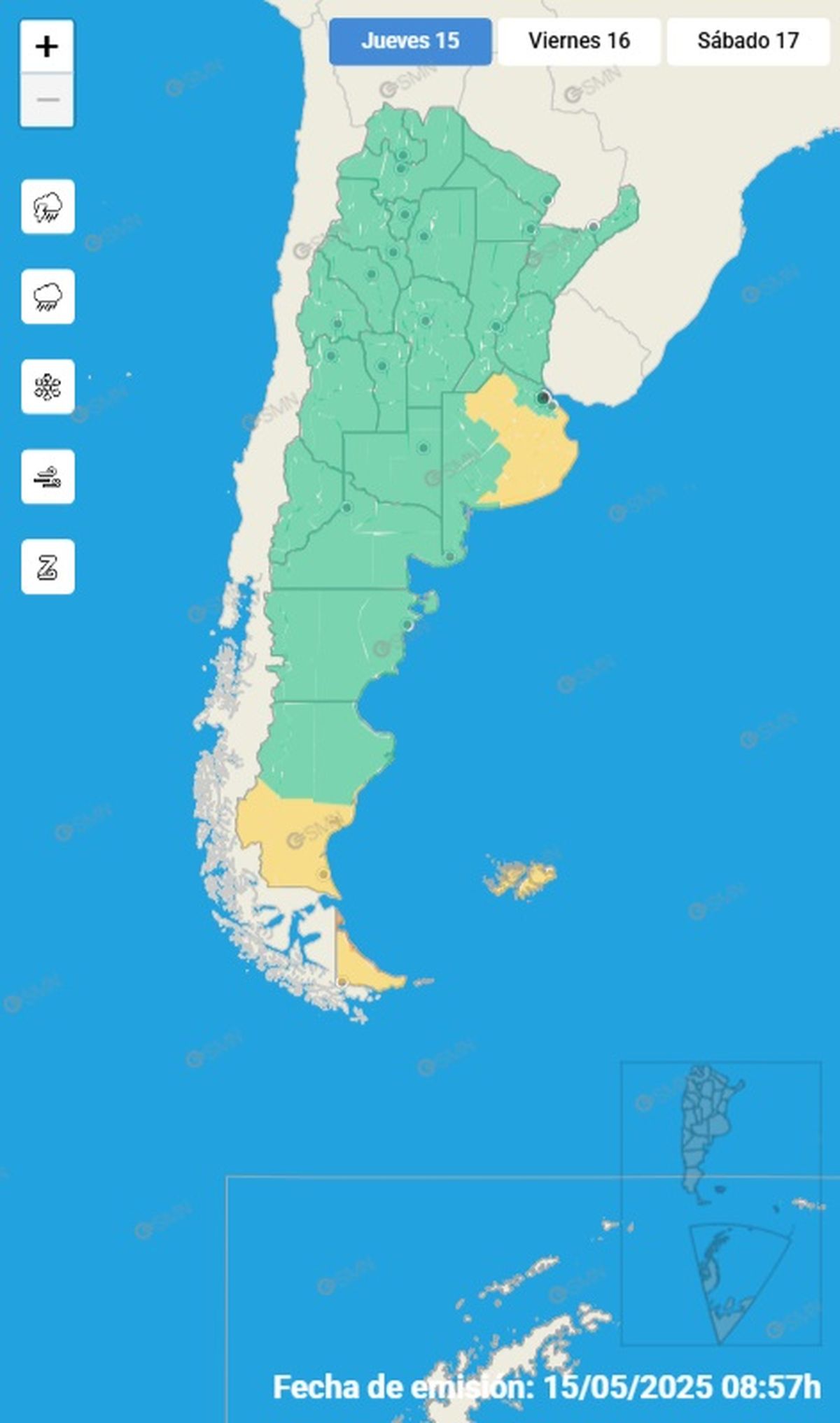 Estas son las distintas zonas en alerta este jueves Estas son las distintas zonas en alerta este jueves