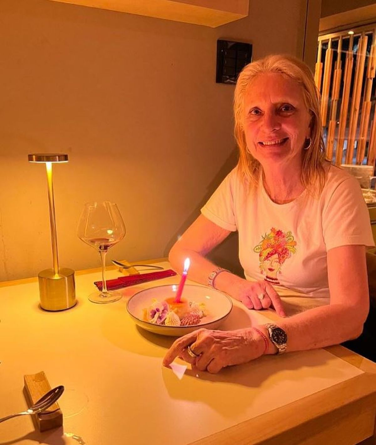 Paula Winkler en un festejo de cumpleaños. Paula Winkler en un festejo de cumpleaños.