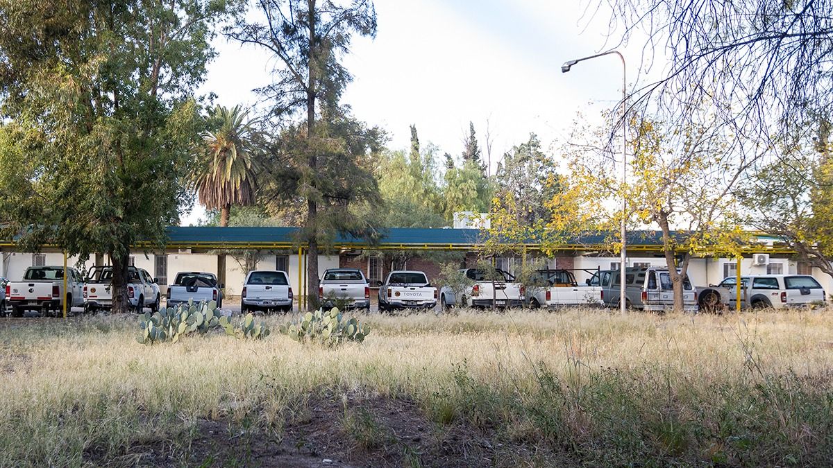 Varias de las camionetas están fuera de carrera en el estacionamiento del predio del Conicet. Varias de las camionetas están fuera de carrera en el estacionamiento del predio del Conicet.