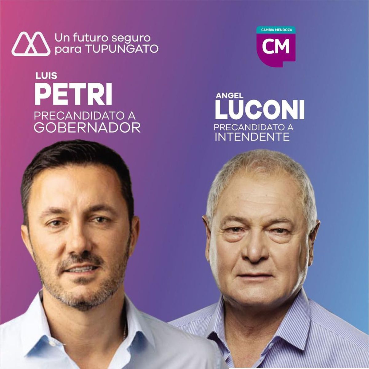 Ángel Luconi en el afiche con Luis Petri.