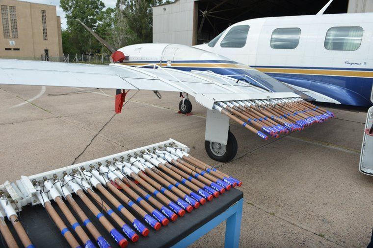 Los aviones de la lucha antigranizo operaron en las zonas Centro y Sur