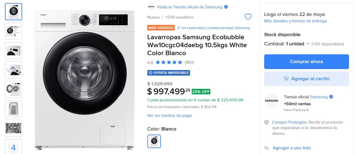 Aprovechá esta oferta de Mercado Libre en uno de sus mejores lavarropas. Aprovechá esta oferta de Mercado Libre en uno de sus mejores lavarropas.