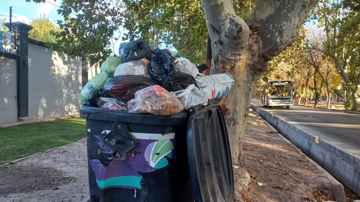 Por el paro de empleados municipales, en Guaymallén se acumula la basura desde hace tres días. Foto: Matías Pascualetti
