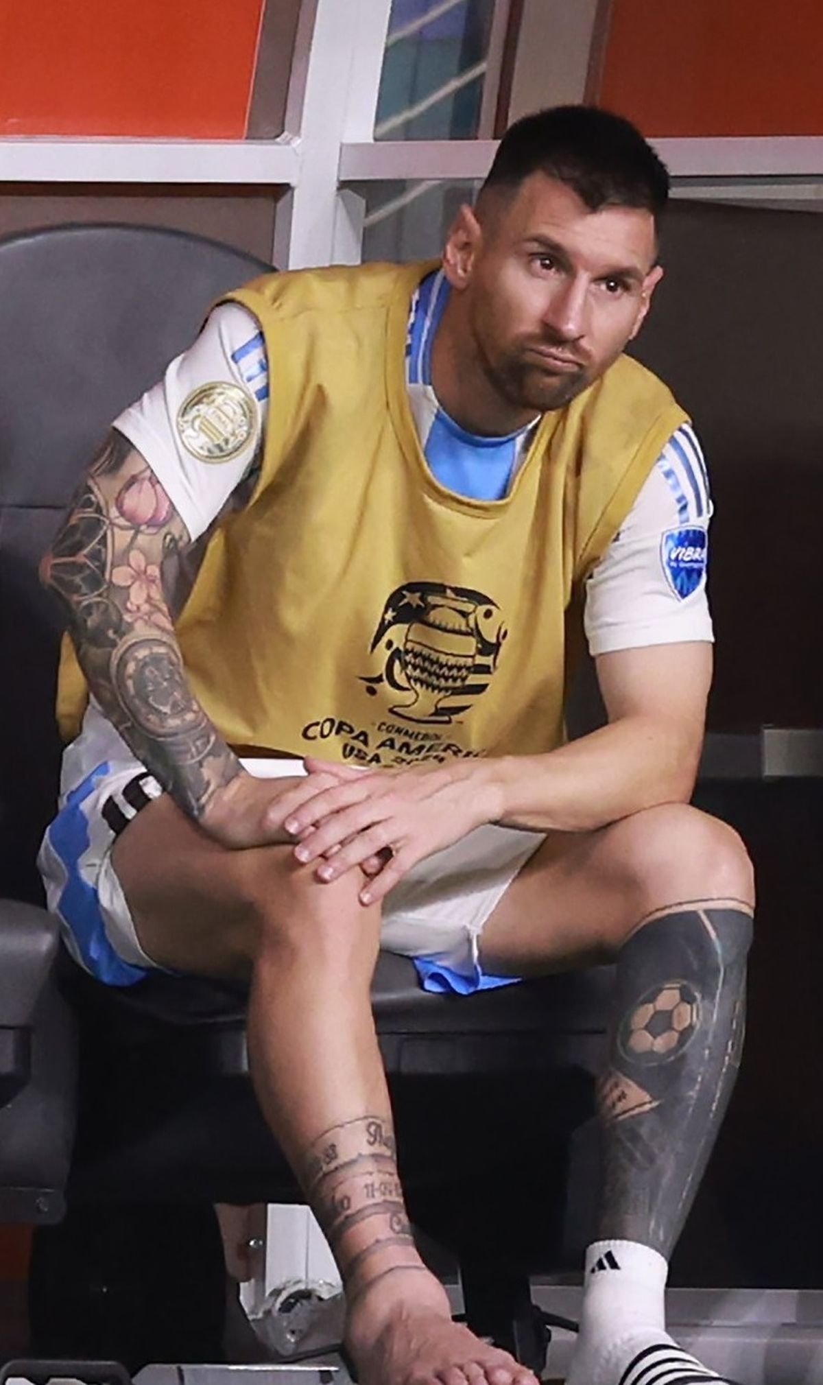 Messi, lesionado, en la final de la Copa América. Messi, lesionado, en la final de la Copa América.