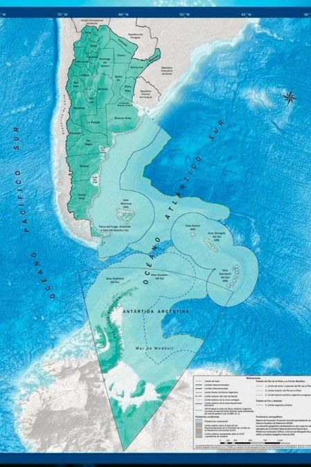 El nuevo mapa de la Argentina fue aprobado por el Congreso.