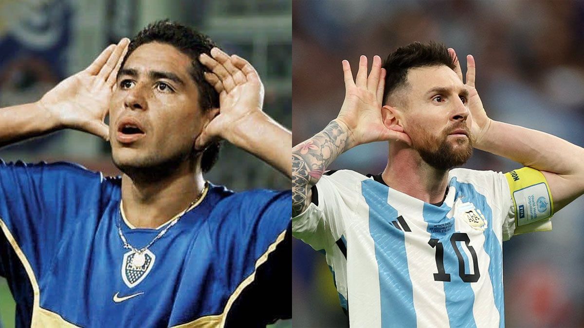 Juan Román Riquelme y Lionel Messi.
