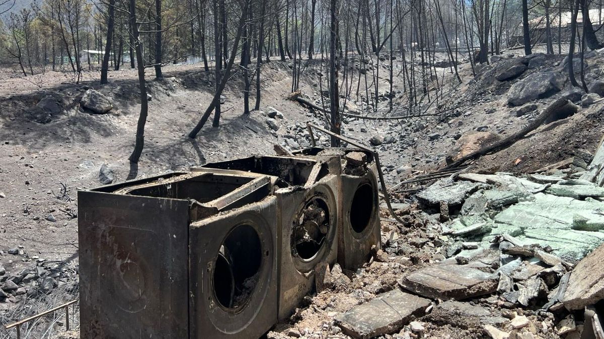 El incendio en el piedemonte calcinó varias cabañas y casas de fin de semana. El incendio en el piedemonte calcinó varias cabañas y casas de fin de semana.