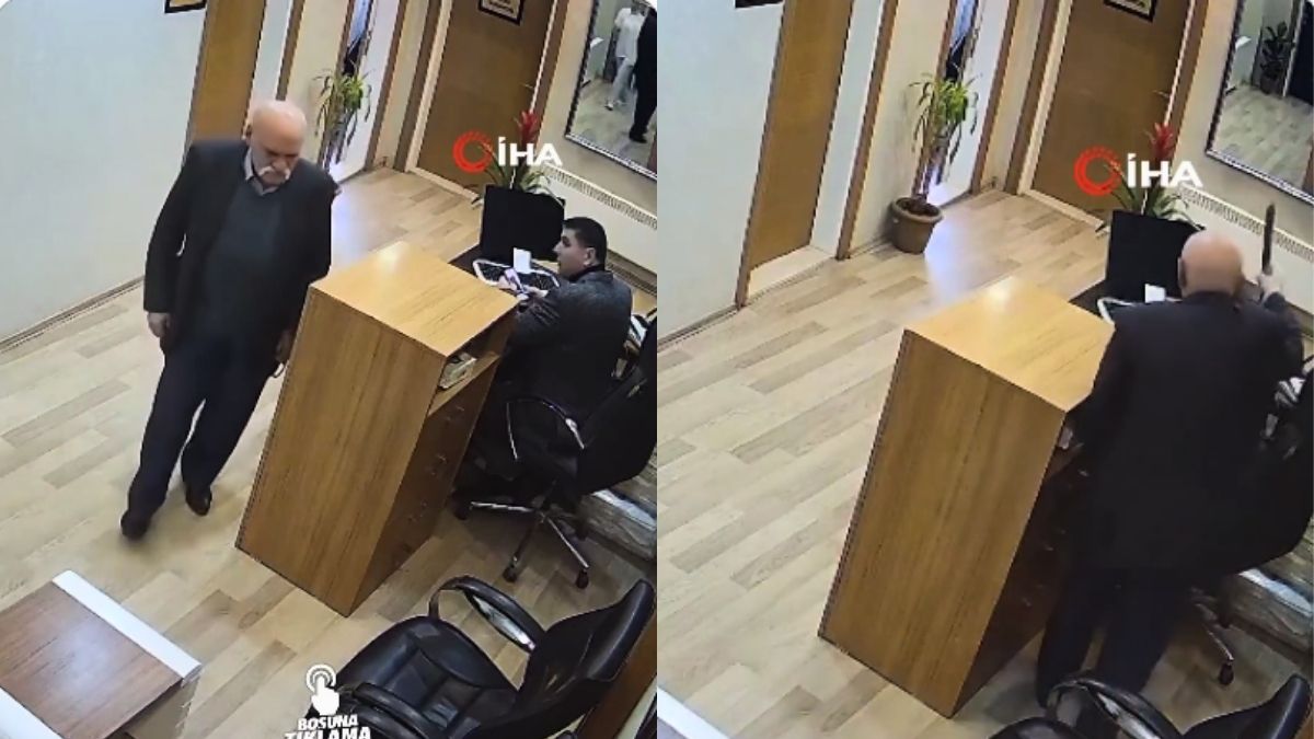 El ataque del anciano quedó registrado en videos.